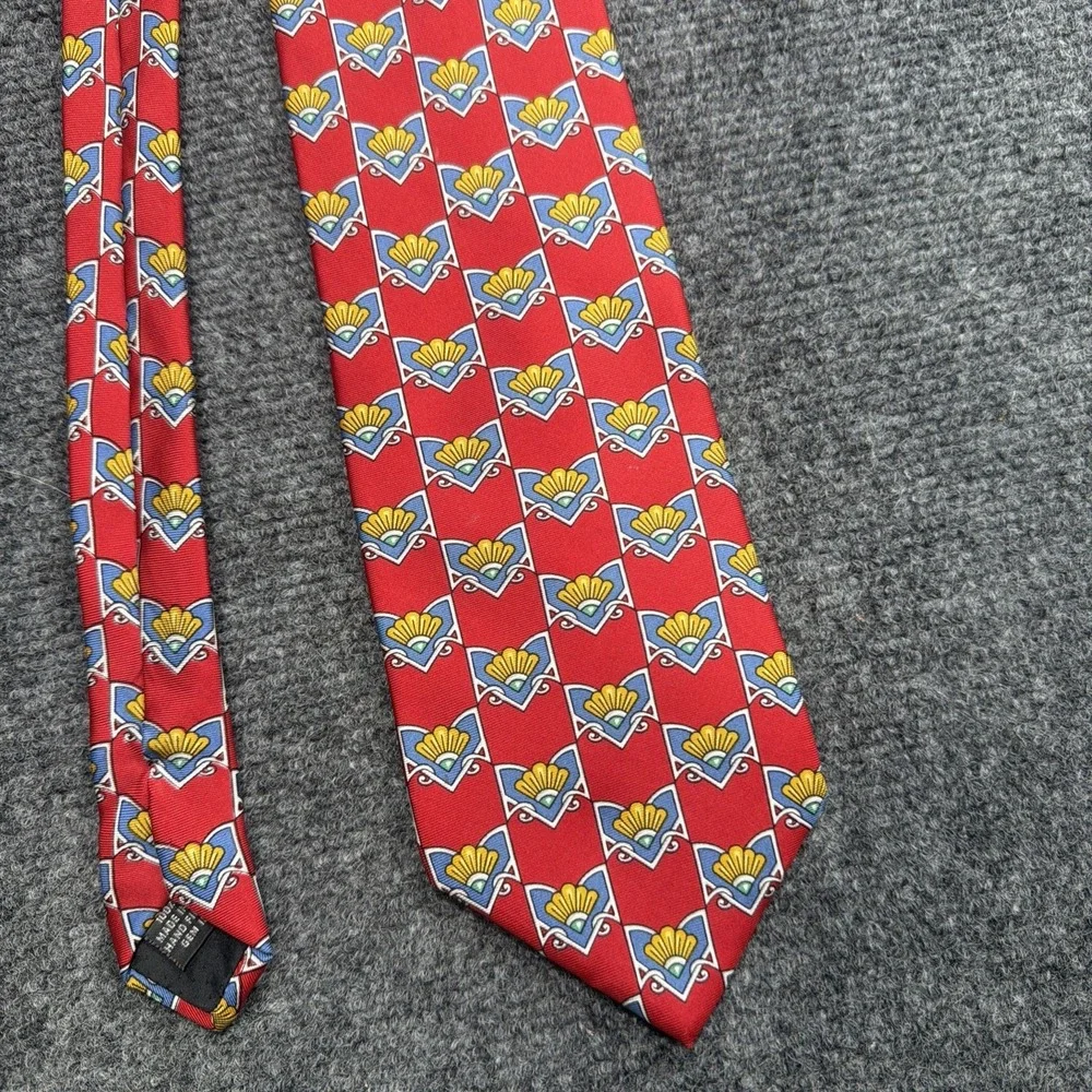 VTG Paulo GUCCI Pure Silk Necktie Made In Italy Red Vibrant Suit Menswear Formal